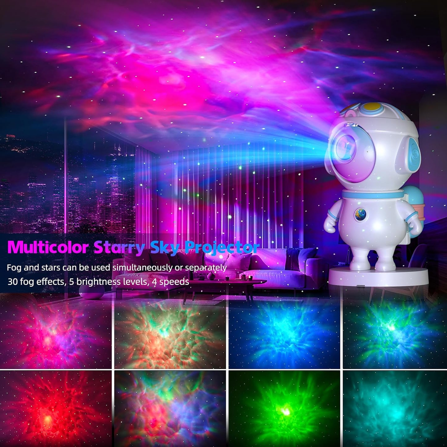 Galaxy Night Light - Astronaut Space Projector, Star Projector,Starry Nebula Ceiling LED Lamp with Timer and Remote, Kids Room Decor Aesthetic, for Birthdays,Christmas