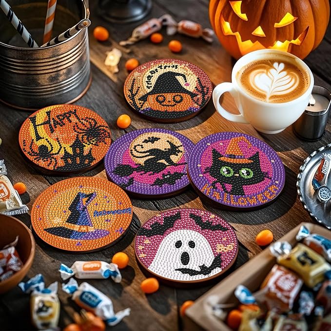 EWJRNSF 6 PCS 5D Diamond Painting Coasters Kits