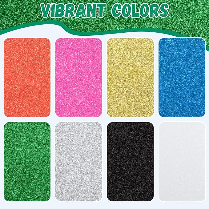 10 Pack Glitter Foam Sheets Craft 8 x 12 inch | Sparkles Foam Paper