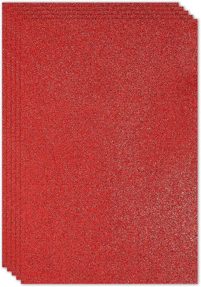 PATIKIL Red Shiny EVA Glitter Foam Sheet 11.8 x 7.9 Inch 2mm Thick