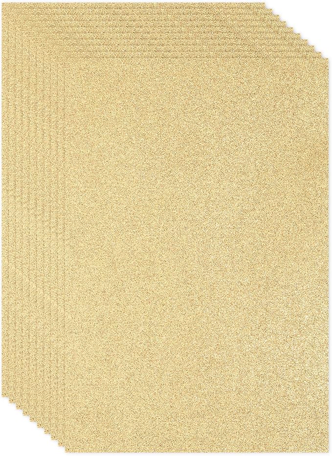 PATIKIL Light Gold Shiny EVA Glitter Foam Sheet 11 x 8 Inch 2mm Thick