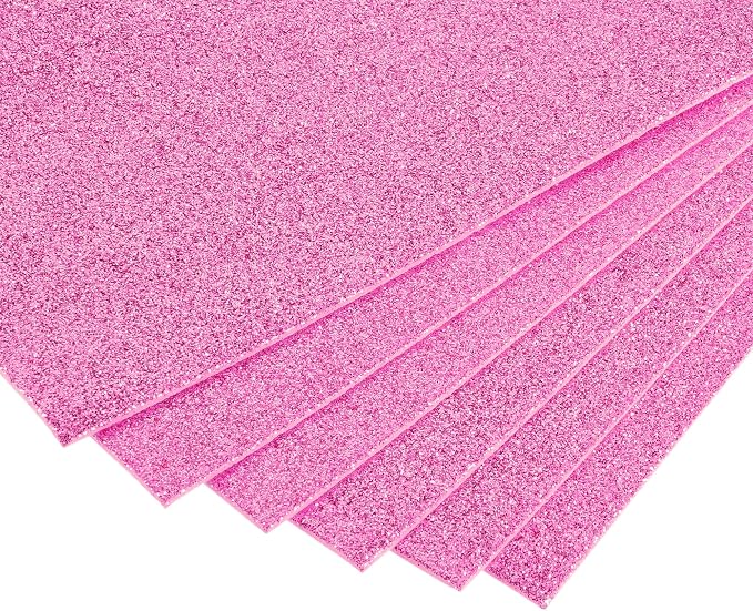 uxcell Pink Red Shiny EVA Foam Sheets 11 x 8 Inch 2mm Thick