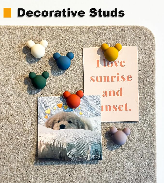 24 Pcs Cute Push pins, Colorful Decorative thumbtacks, Mouse Push pins