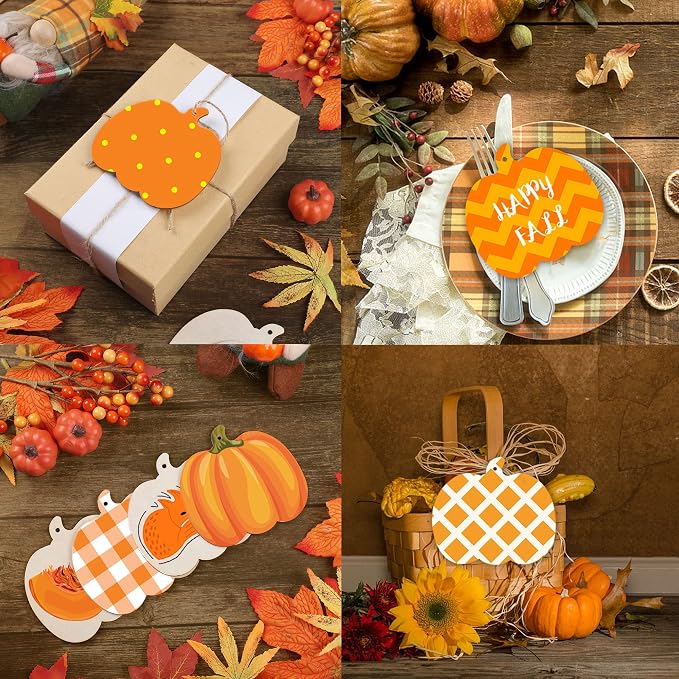 50 PCS Pumpkin Wood Cutouts Unfinished Fall Wooden Cutouts Blank Pumpkin Wood