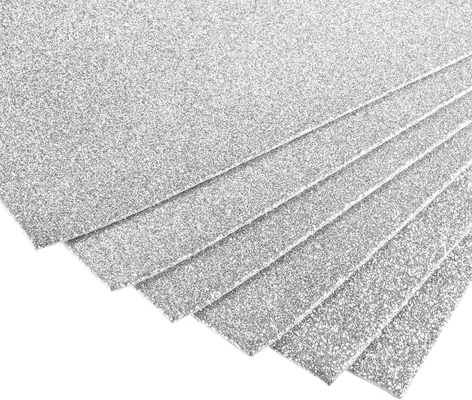 uxcell Silver Tone Shiny EVA Foam Sheets 11 x 8 Inch 2mm Thick