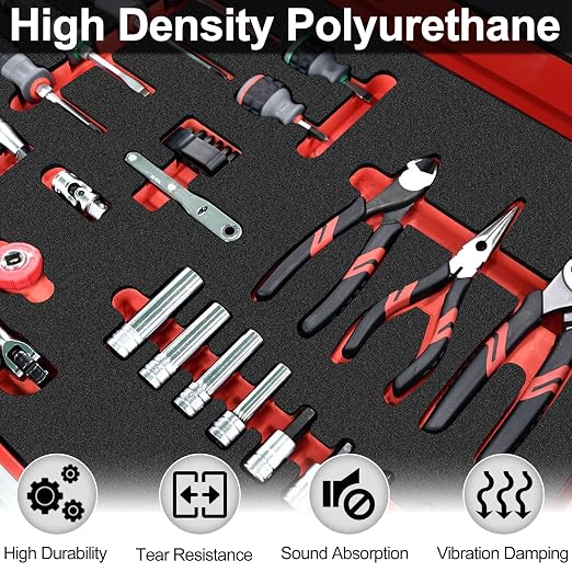 ToLanbbt Polyurethane Foam Sheets, 4P 16 x 12 x 1 Inch Cuttable Tool Box Case