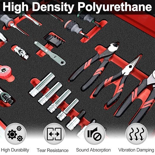 ToLanbbt Polyurethane Foam Sheets, 2P 16 x 12 x 2 Inch Cuttable Tool Box Case