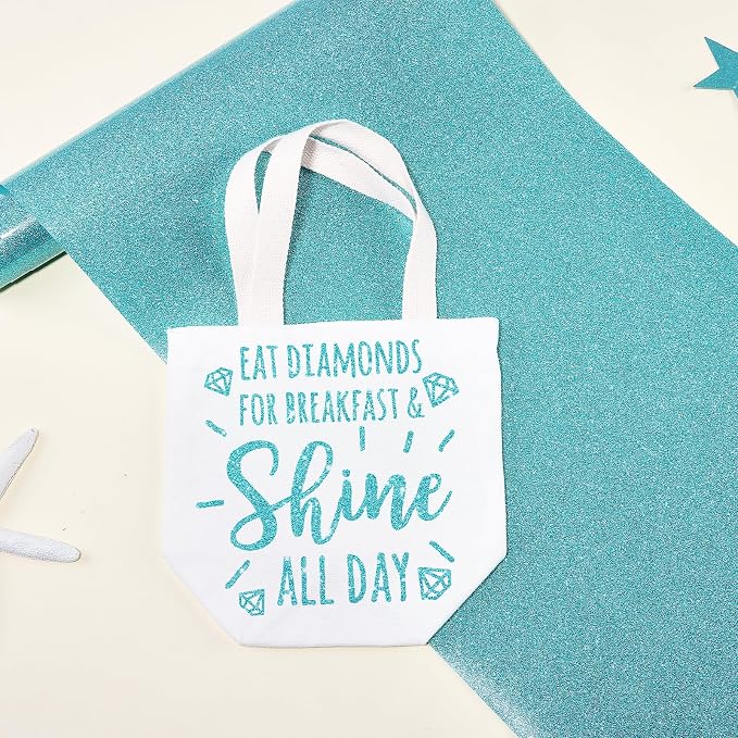 Tintnut Mermaid Blue Glitter Heat Transfer Vinyl Roll, easy cut & weed