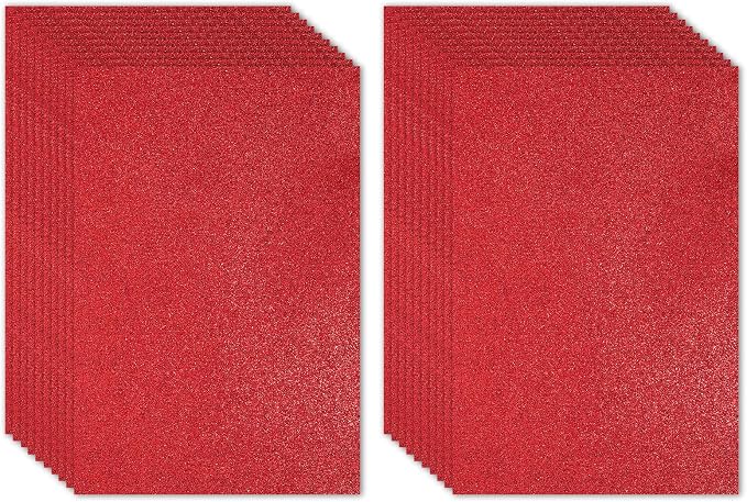 PATIKIL Red Shiny EVA Glitter Foam Sheet 16x12 Inch 2mm Thick