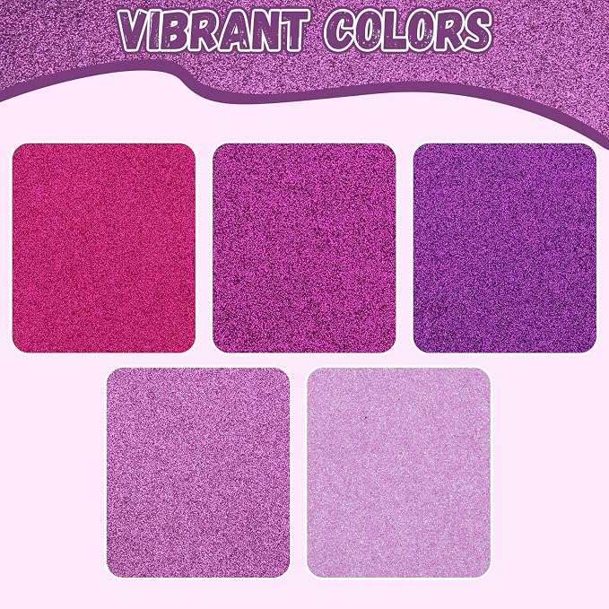 10 Pack Glitter Foam Sheets Craft 8 x 12 inch | 5 Colors Sparkles Foam Paper