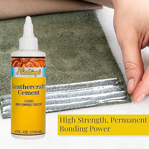 Fiebing's Leathercraft Cement - 4 oz Leather Glue Adhesive - Quick Drying