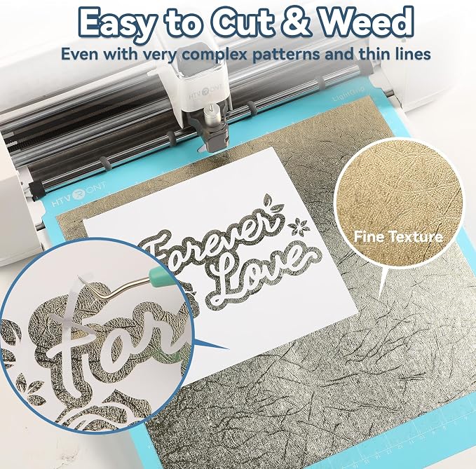 HTVRONT Textured Metallic Permanent Vinyl, Silhouette, Cameo Cutters,