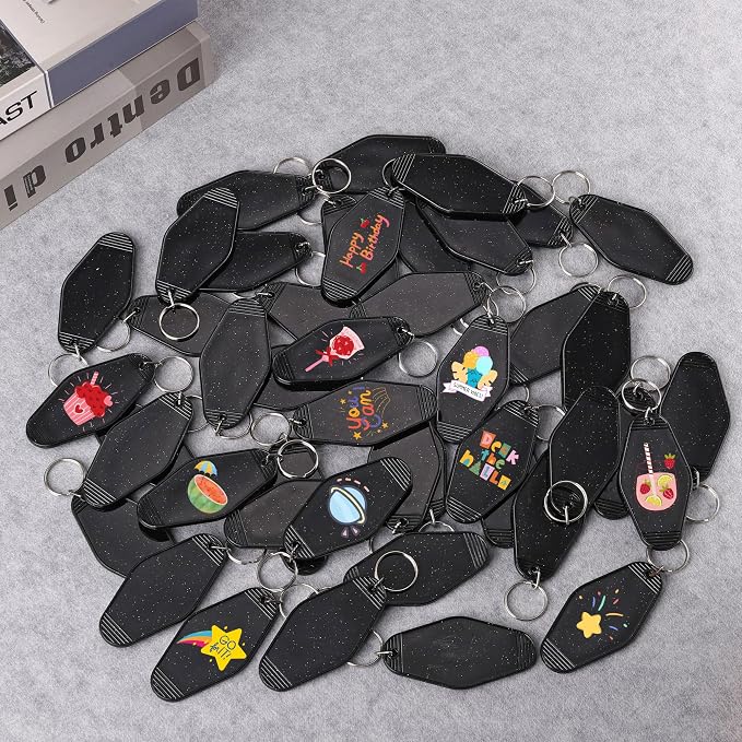 Yoption 20pcs Blank Motel Keychain Bulk