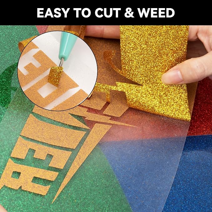 Aoder White Glitter Heat Transfer Vinyl