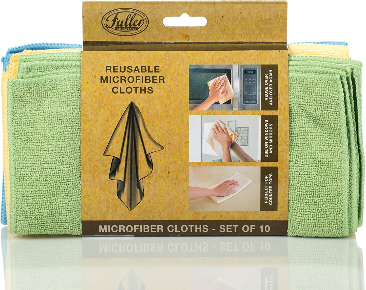 Fuller Brush Microfiber Everyday All Home Cloths 19410 (10 Multi-Colored Cloths)