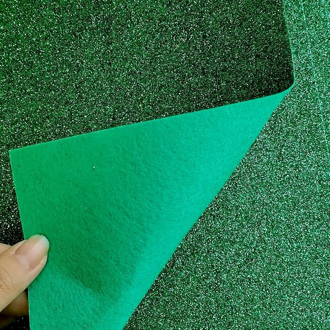 Jtnohx Glitter Felt Fabric, 8 x12 inches Felt Square Glitter