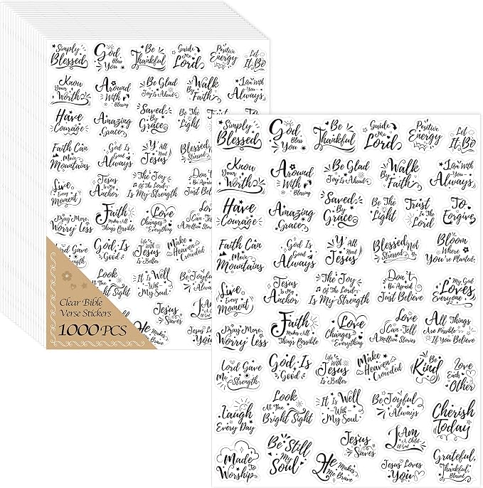 1000 PCS Bible Verse Stickers