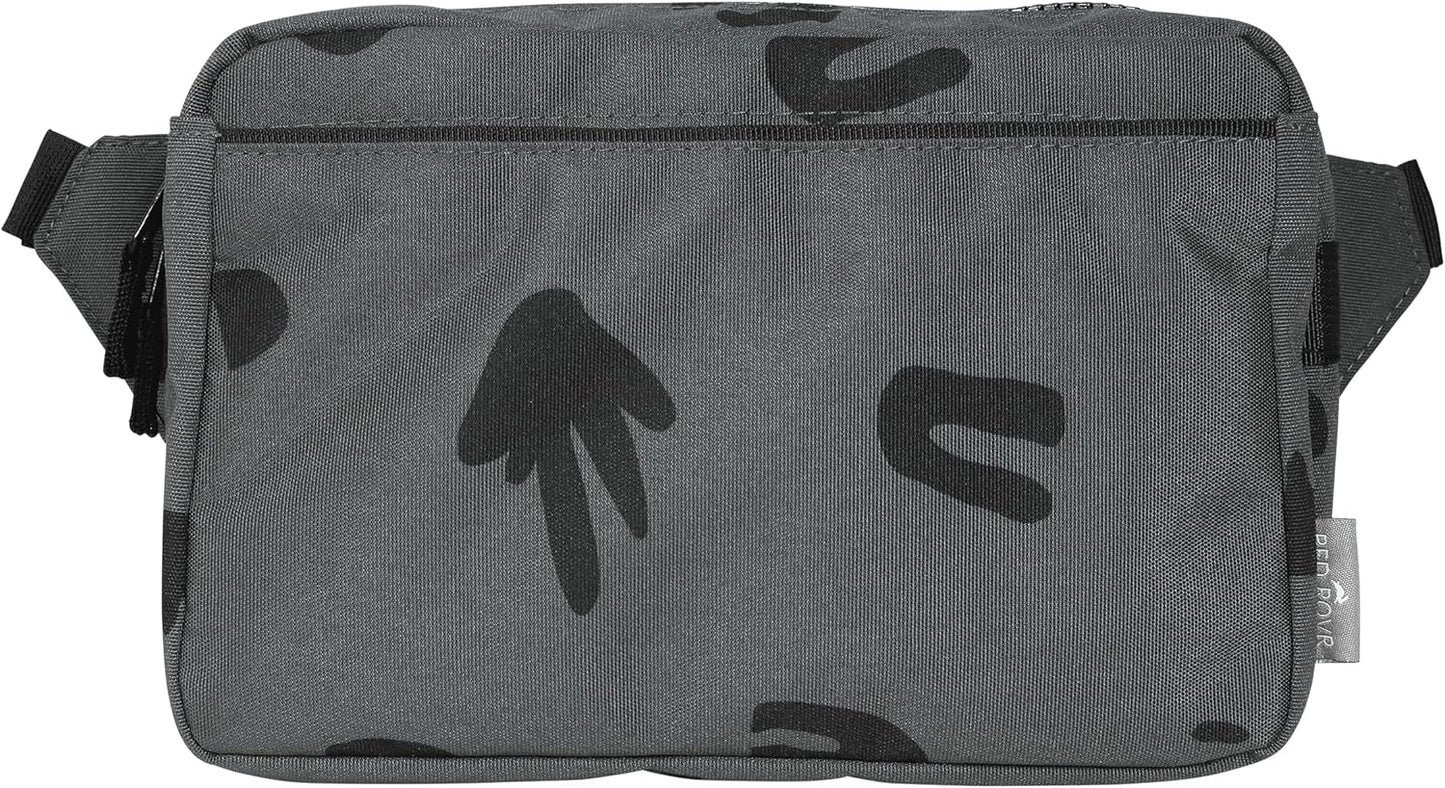 Red Rovr Everyday Joey Belt Bag | Organization & Zipper pockets |Adjustable Strap for All Ages (Charcoal Doodle)