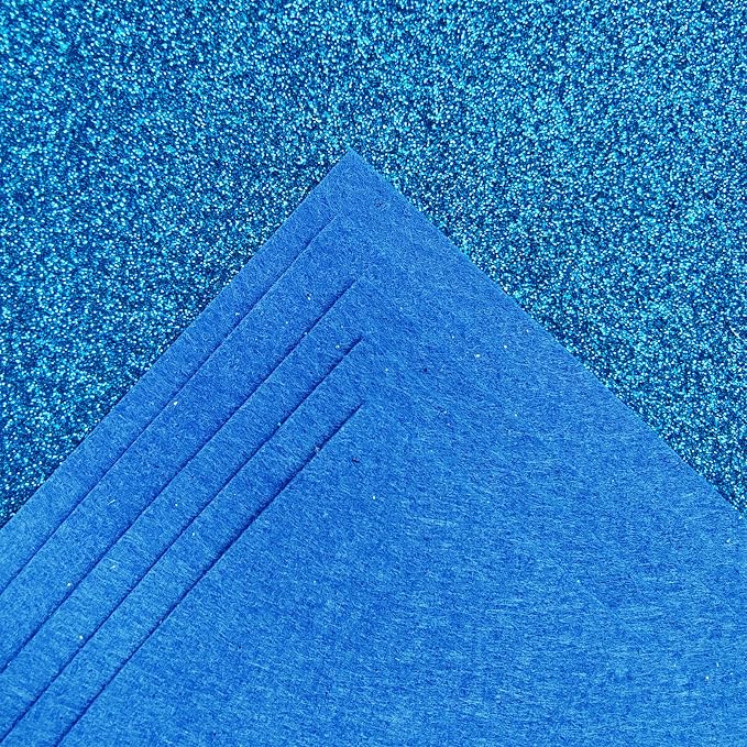 Jtnohx Glitter Felt Fabric, 8 x12 inches Felt Square Glitter