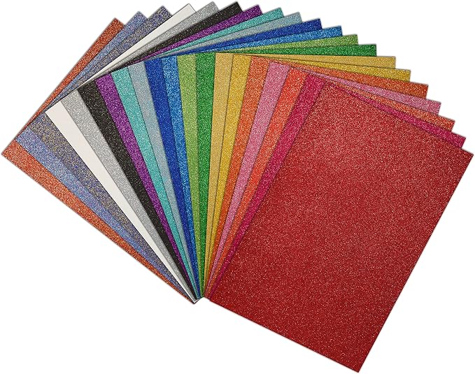Better Office Products 20 Pack Extra Large Glitter Foam Sheets, 12 x 17.5 Inch