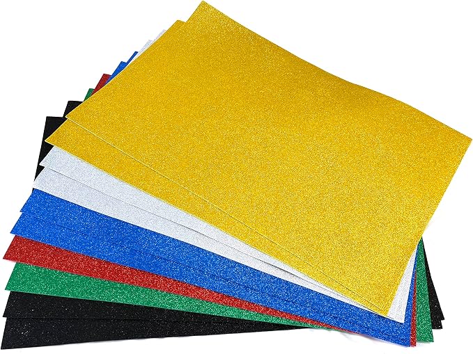 Allgala Jumbo Glitter EVA Foam Sheets 10 Pack 16x24 inch Paper Sheets-Assorted