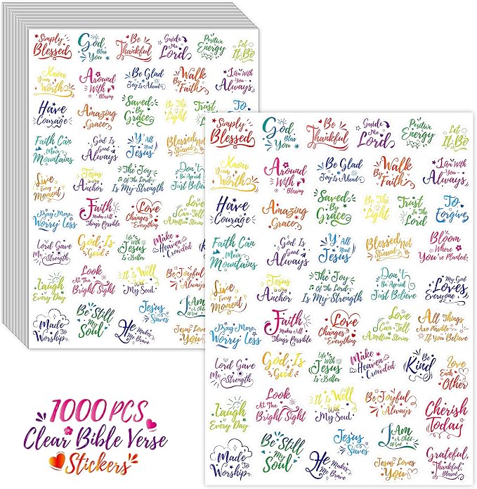 1000 PCS Bible Verse Stickers