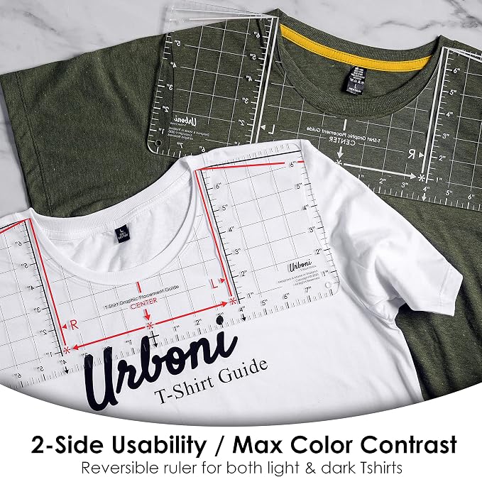 Tshirt Ruler Guide for Vinyl Alignment, Shirt Measurement Tool Placement Center