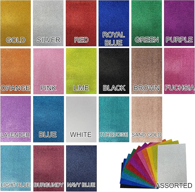 Allgala 12 Pack Glitter EVA Foam Paper 8 x 12inch Sheets-Sand Gold-CF85016