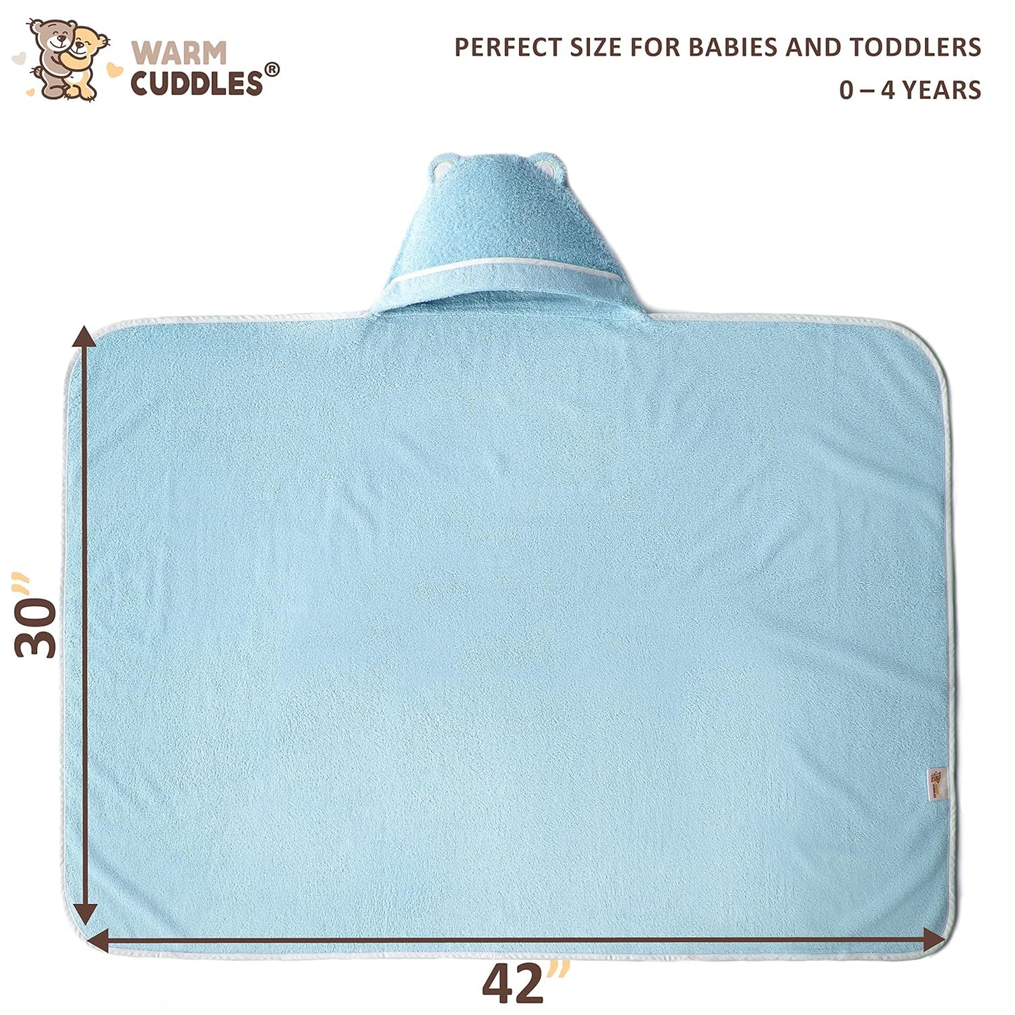 Premium Toddler Towels with Hood - Extra Soft Rayon from Bamboo Toddler Bath Towel (Blue)