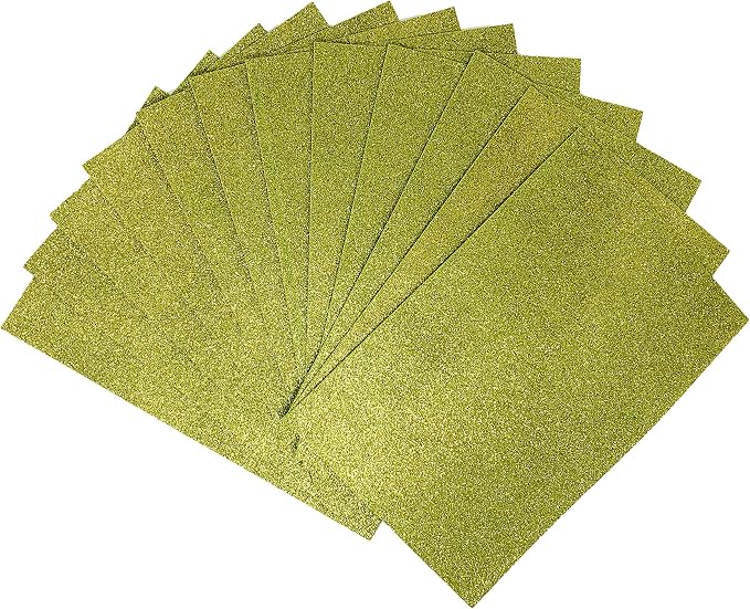Allgala 12 Pack Glitter EVA Foam Paper 8 x 12inch Sheets-Lime-Perfect
