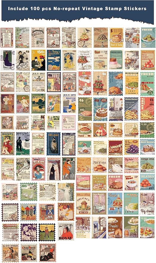 Prstincol 100 Pcs Scrapbooking Stickers, Food Stickers
