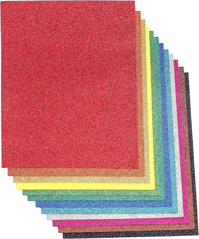 16 Pack Glitter EVA Foam Handicraft Sheets