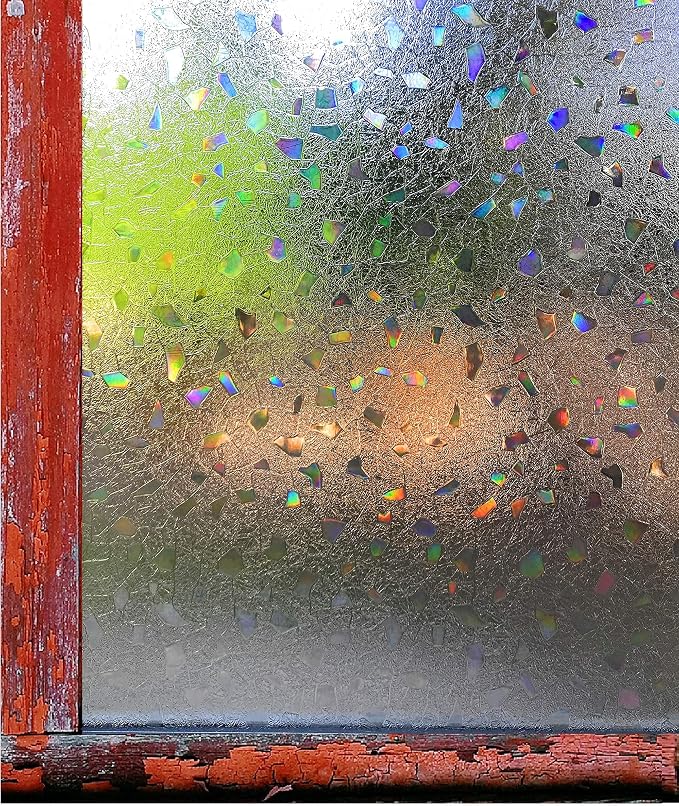 Window Film Stained Glass Frosted Decoration Art Window Privacy Film Static
