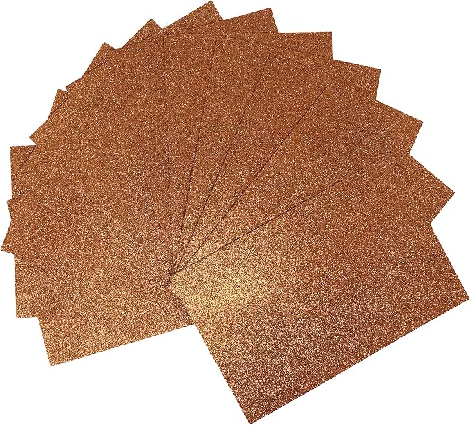 Allgala 12 Pack Glitter EVA Foam Paper 8 x 12inch Sheets-Orange-Perfect
